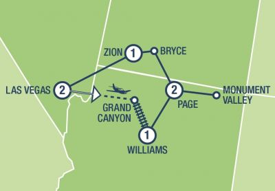 Map showing the Tour regions